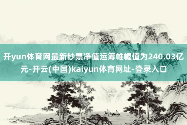 开yun体育网最新钞票净值运筹帷幄值为240.03亿元-开云(中国)kaiyun体育网址-登录入口
