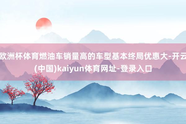 欧洲杯体育燃油车销量高的车型基本终局优惠大-开云(中国)kaiyun体育网址-登录入口