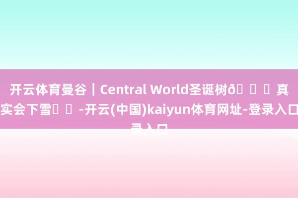 开云体育曼谷｜Central World圣诞树🎄真实会下雪❄️-开云(中国)kaiyun体育网址-登录入口
