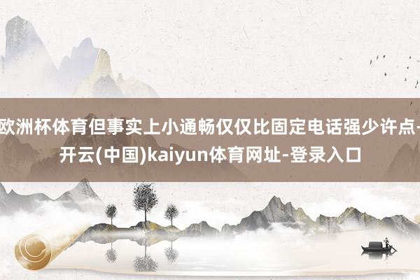 欧洲杯体育但事实上小通畅仅仅比固定电话强少许点-开云(中国)kaiyun体育网址-登录入口