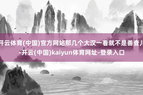 开云体育(中国)官方网站那几个大汉一看就不是善查儿-开云(中国)kaiyun体育网址-登录入口