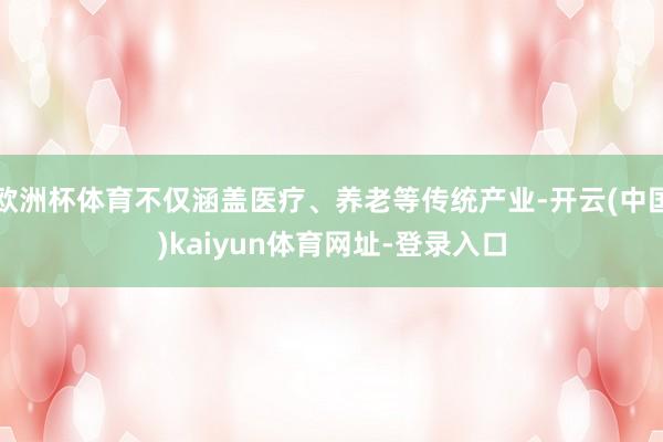 欧洲杯体育不仅涵盖医疗、养老等传统产业-开云(中国)kaiyun体育网址-登录入口