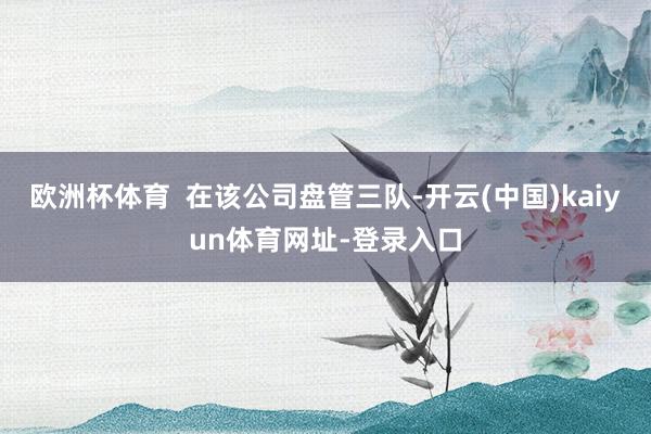 欧洲杯体育  在该公司盘管三队-开云(中国)kaiyun体育网址-登录入口