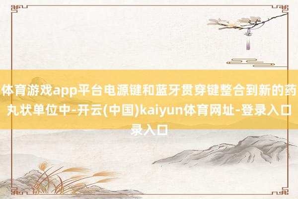 体育游戏app平台电源键和蓝牙贯穿键整合到新的药丸状单位中-开云(中国)kaiyun体育网址-登录入口