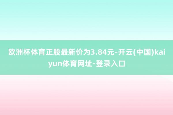 欧洲杯体育正股最新价为3.84元-开云(中国)kaiyun体育网址-登录入口