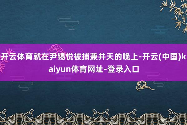 开云体育就在尹锡悦被捕兼并天的晚上-开云(中国)kaiyun体育网址-登录入口