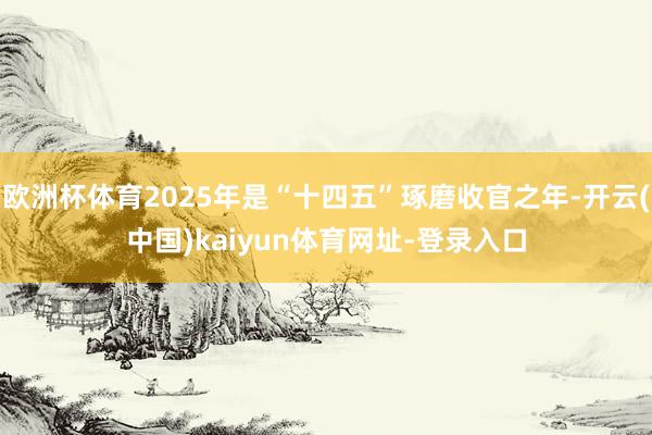 欧洲杯体育2025年是“十四五”琢磨收官之年-开云(中国)kaiyun体育网址-登录入口