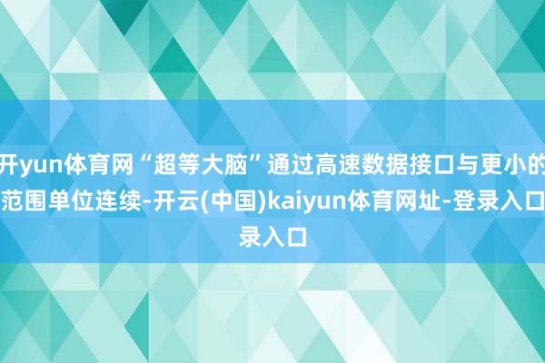 开yun体育网“超等大脑”通过高速数据接口与更小的范围单位连续-开云(中国)kaiyun体育网址-登录入口