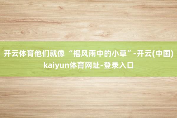 开云体育他们就像 “摇风雨中的小草”-开云(中国)kaiyun体育网址-登录入口