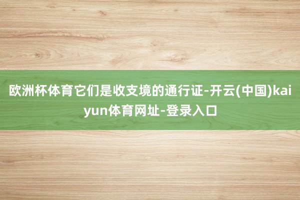 欧洲杯体育它们是收支境的通行证-开云(中国)kaiyun体育网址-登录入口