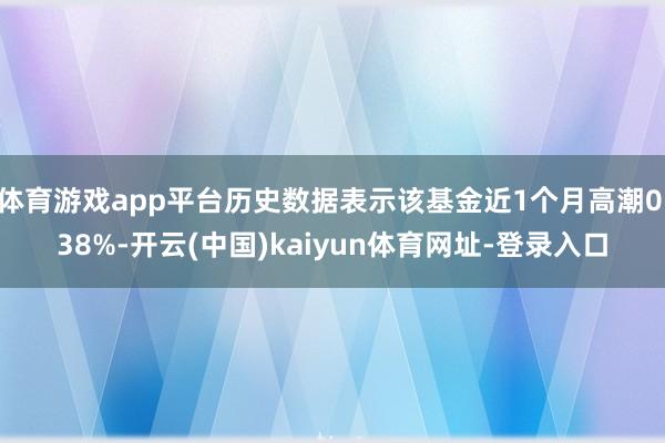 体育游戏app平台历史数据表示该基金近1个月高潮0.38%-开云(中国)kaiyun体育网址-登录入口