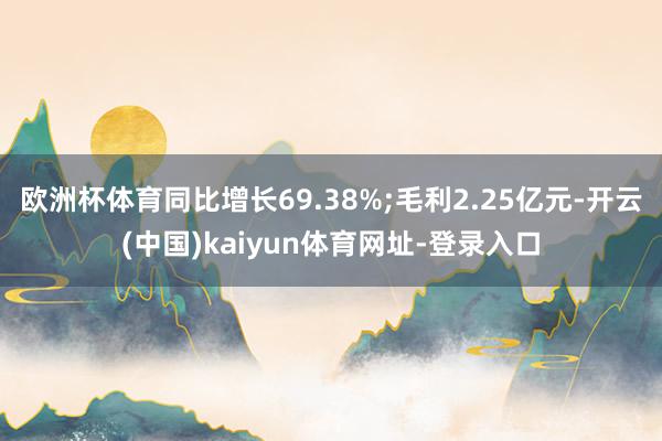 欧洲杯体育同比增长69.38%;毛利2.25亿元-开云(中国)kaiyun体育网址-登录入口
