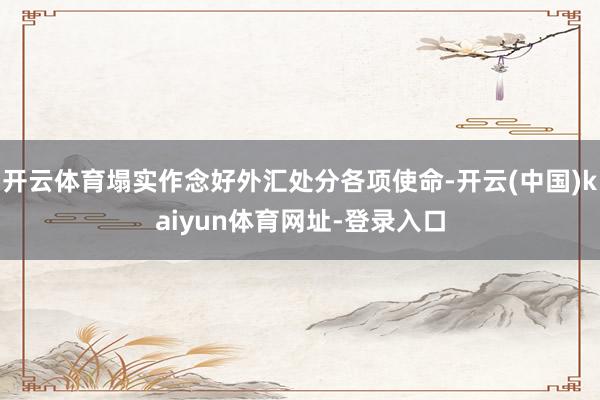 开云体育塌实作念好外汇处分各项使命-开云(中国)kaiyun体育网址-登录入口