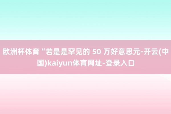 欧洲杯体育“若是是罕见的 50 万好意思元-开云(中国)kaiyun体育网址-登录入口