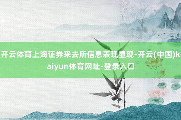 开云体育上海证券来去所信息表现显现-开云(中国)kaiyun体育网址-登录入口