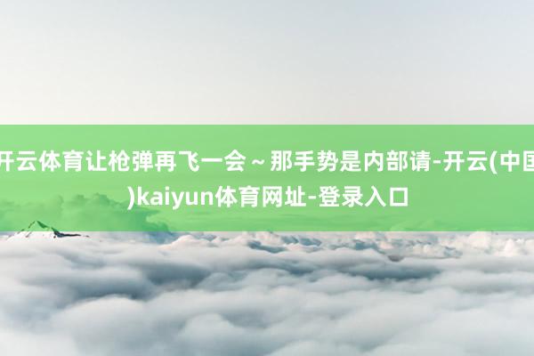 开云体育让枪弹再飞一会～那手势是内部请-开云(中国)kaiyun体育网址-登录入口