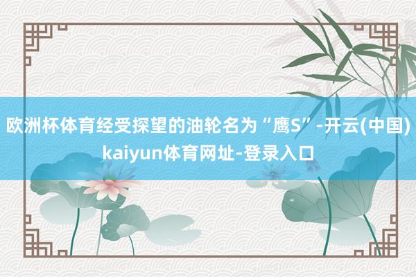 欧洲杯体育经受探望的油轮名为“鹰S”-开云(中国)kaiyun体育网址-登录入口