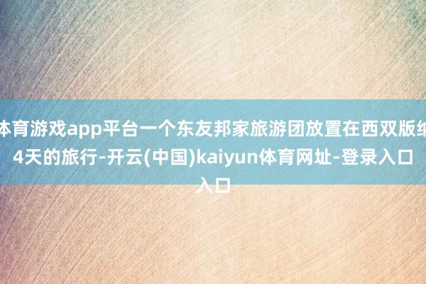 体育游戏app平台一个东友邦家旅游团放置在西双版纳4天的旅行-开云(中国)kaiyun体育网址-登录入口