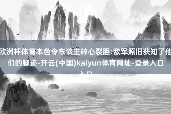 欧洲杯体育本色令东谈主碎心裂胆:敌军照旧获知了他们的脚迹-开云(中国)kaiyun体育网址-登录入口