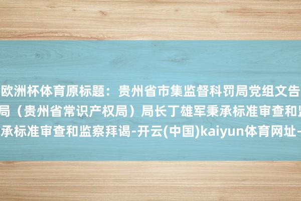 欧洲杯体育原标题：贵州省市集监督科罚局党组文告、贵州省市集监督科罚局（贵州省常识产权局）局长丁雄军秉承标准审查和监察拜谒-开云(中国)kaiyun体育网址-登录入口