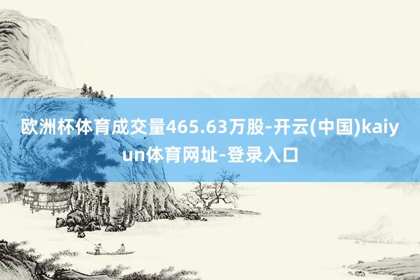 欧洲杯体育成交量465.63万股-开云(中国)kaiyun体育网址-登录入口