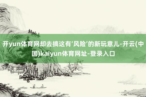 开yun体育网却去搞这有‘风险’的新玩意儿-开云(中国)kaiyun体育网址-登录入口