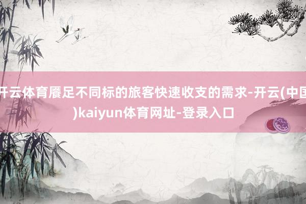 开云体育餍足不同标的旅客快速收支的需求-开云(中国)kaiyun体育网址-登录入口