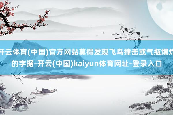开云体育(中国)官方网站莫得发现飞鸟撞击或气瓶爆炸的字据-开云(中国)kaiyun体育网址-登录入口