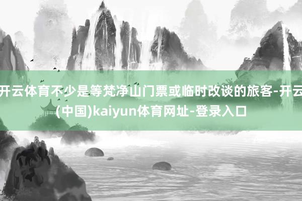 开云体育不少是等梵净山门票或临时改谈的旅客-开云(中国)kaiyun体育网址-登录入口