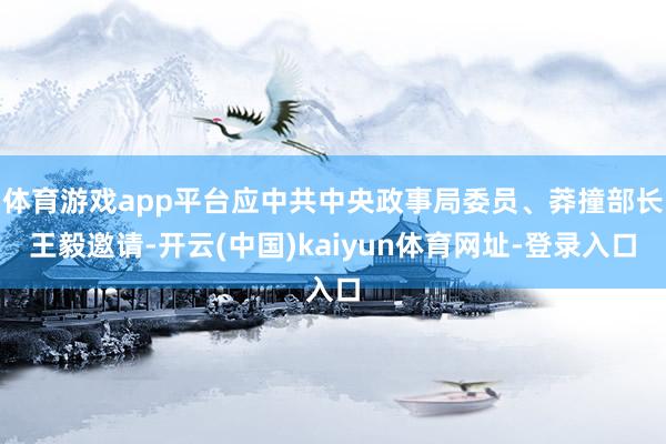体育游戏app平台应中共中央政事局委员、莽撞部长王毅邀请-开云(中国)kaiyun体育网址-登录入口
