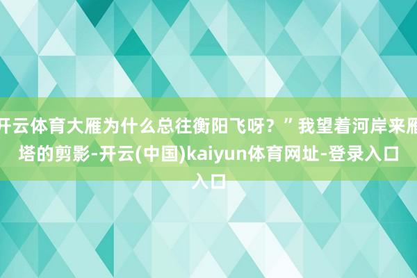 开云体育大雁为什么总往衡阳飞呀？”我望着河岸来雁塔的剪影-开云(中国)kaiyun体育网址-登录入口