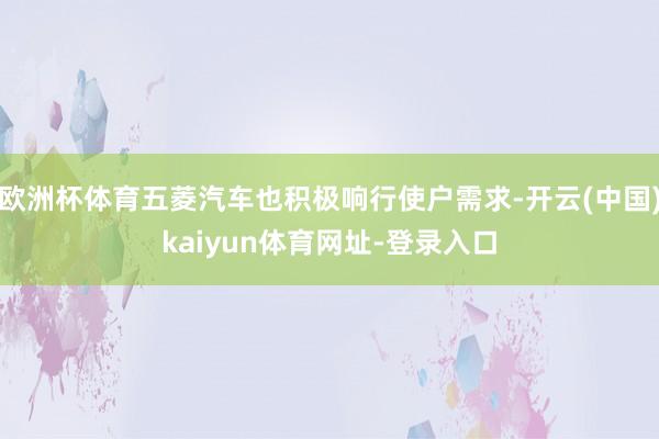 欧洲杯体育五菱汽车也积极响行使户需求-开云(中国)kaiyun体育网址-登录入口
