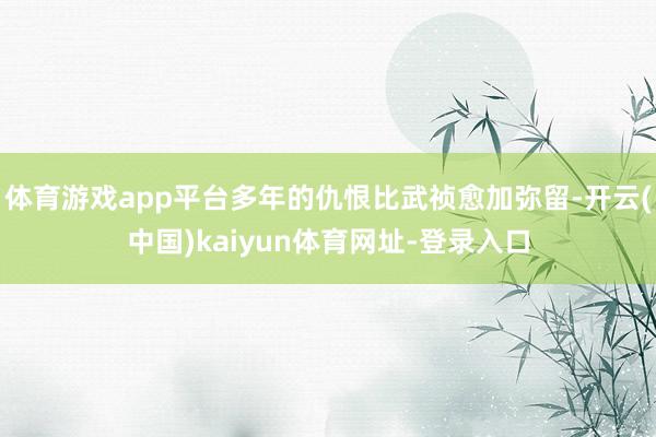 体育游戏app平台多年的仇恨比武祯愈加弥留-开云(中国)kaiyun体育网址-登录入口