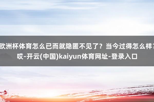 欧洲杯体育怎么已而就隐匿不见了?当今过得怎么样?哎-开云(中国)kaiyun体育网址-登录入口