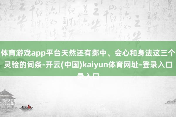 体育游戏app平台天然还有掷中、会心和身法这三个灵验的词条-开云(中国)kaiyun体育网址-登录入口