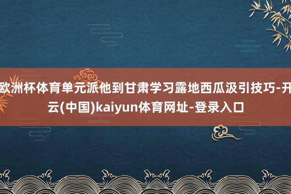 欧洲杯体育单元派他到甘肃学习露地西瓜汲引技巧-开云(中国)kaiyun体育网址-登录入口