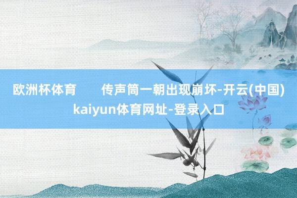 欧洲杯体育 传声筒一朝出现崩坏-开云(中国)kaiyun体育网址-登录入口