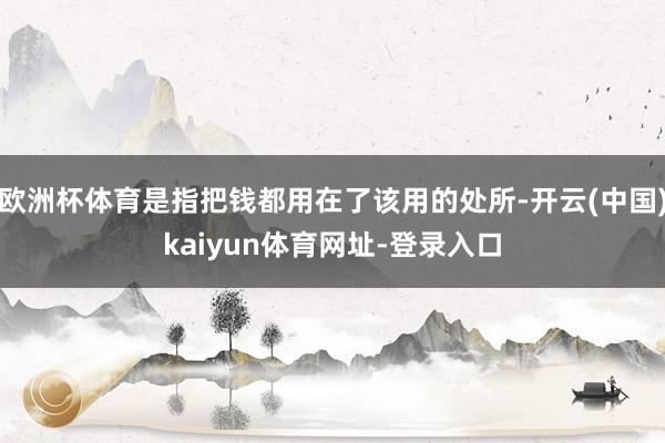 欧洲杯体育是指把钱都用在了该用的处所-开云(中国)kaiyun体育网址-登录入口