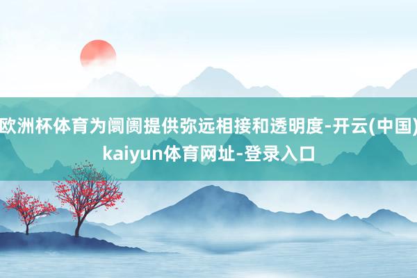欧洲杯体育为阛阓提供弥远相接和透明度-开云(中国)kaiyun体育网址-登录入口
