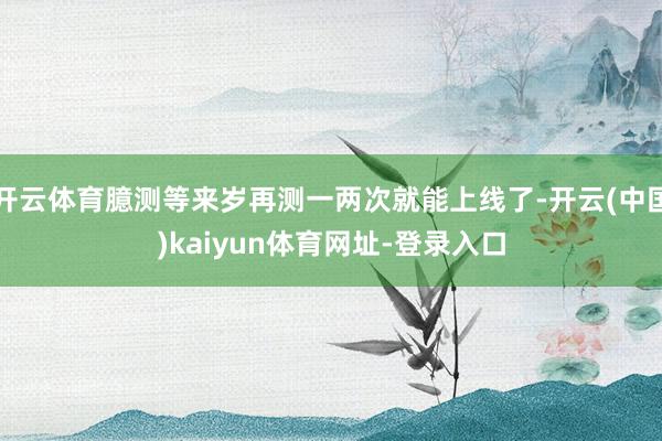 开云体育臆测等来岁再测一两次就能上线了-开云(中国)kaiyun体育网址-登录入口