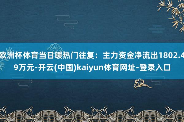 欧洲杯体育当日暖热门往复：主力资金净流出1802.49万元-开云(中国)kaiyun体育网址-登录入口