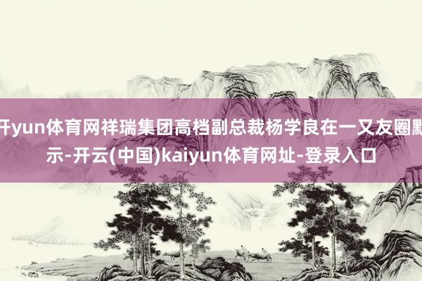 开yun体育网祥瑞集团高档副总裁杨学良在一又友圈默示-开云(中国)kaiyun体育网址-登录入口