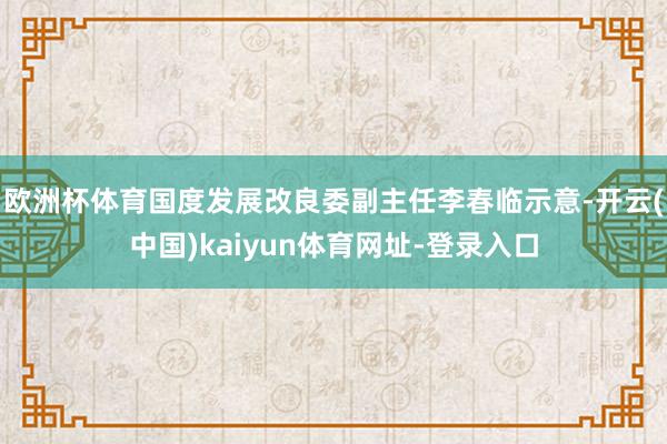 欧洲杯体育国度发展改良委副主任李春临示意-开云(中国)kaiyun体育网址-登录入口